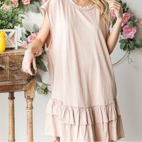 Oli & Hali Tan Ruffle Hem Dress - Picture 5 of 7